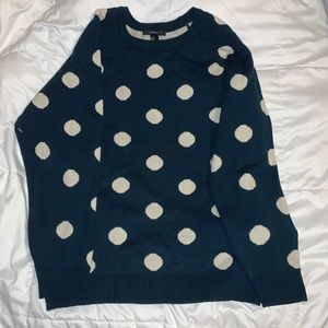 Polka dot crew neck sweater